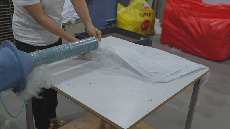 Roctry factory video of manual sponge filling
